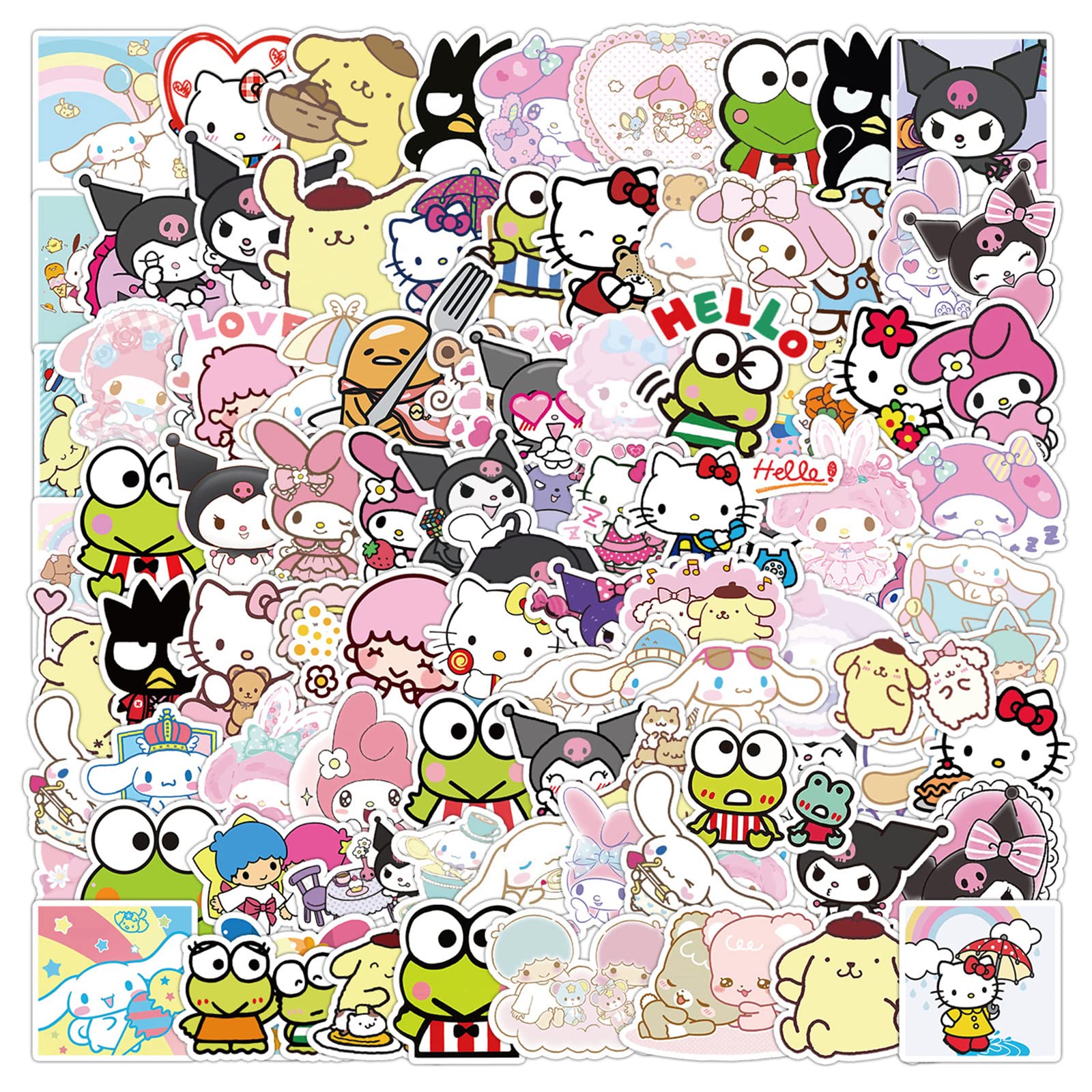 Mua 100 PCS My Melody and Kuromi Stickers, Hello Kitty Stickers ...