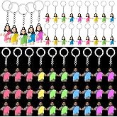 CroBlissful 50 Pcs Glow Mini Jesus Keychains for Easter, Glow in The Dark Little Jesus Key Chains Bulk for Church Religious Gifts (Hug)
