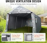 VEVOR 10x15x8ft Outdoor Storage Shed Tent Canopy Carport Heavy Duty Garage view 2