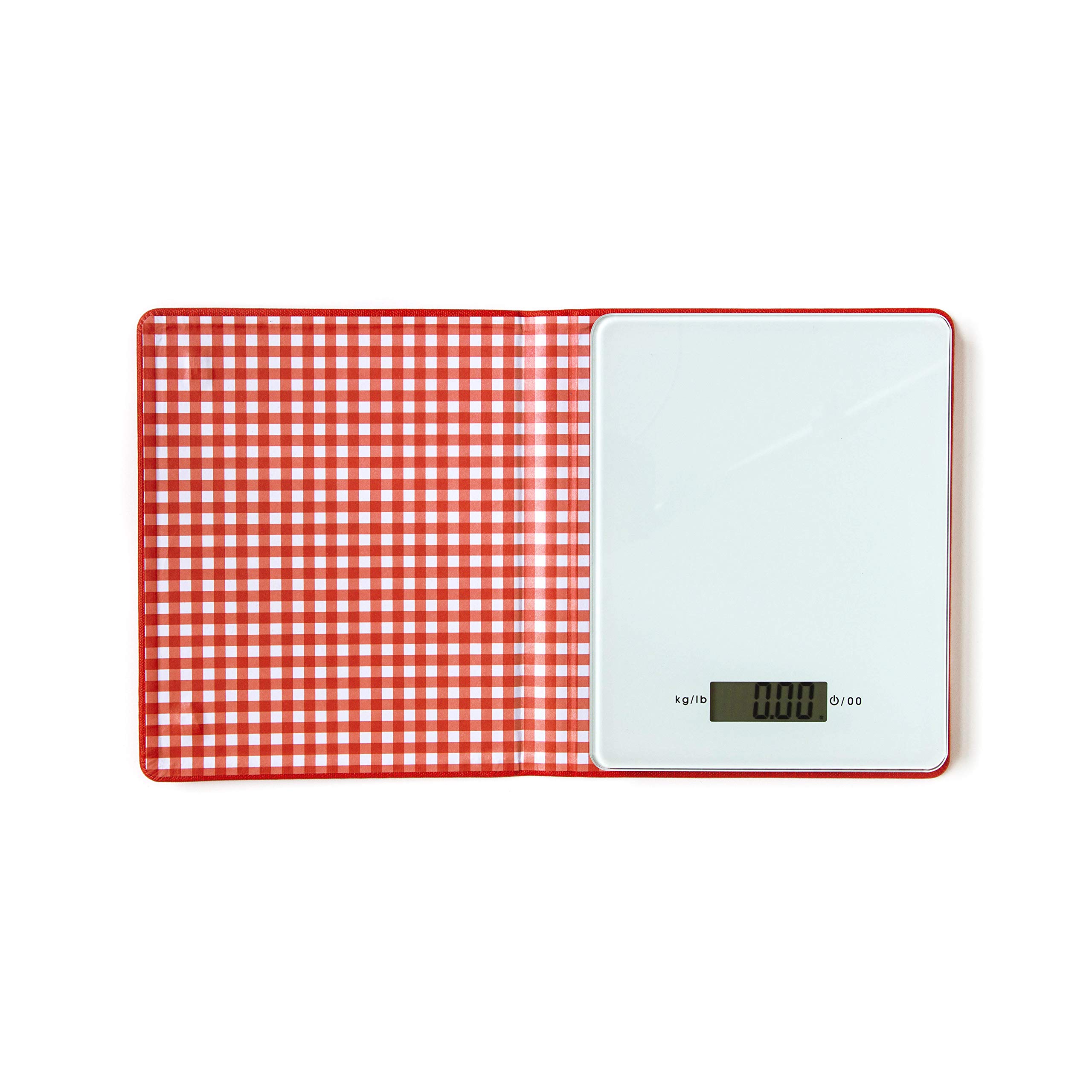 Suck UK Cook's Book Kitchen Scale | Digital Food Scale | Kitchen Gadgets | Baking Accessories | Cooking Accessories | Hidden Weighing Scales In A Book | Red Hard Case Cover | Easy Clean Glass Surface