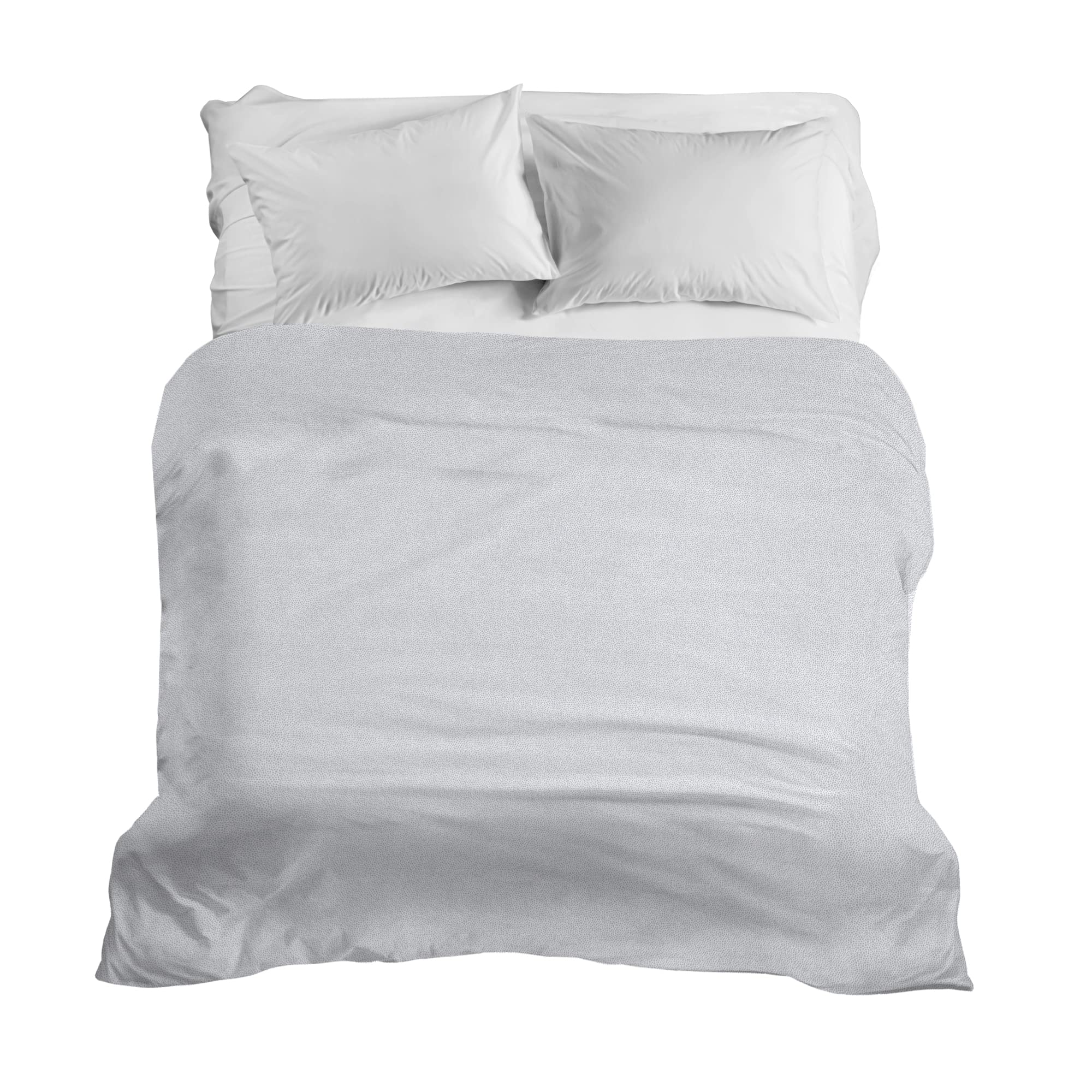 PENSIERI DELICATI Double Bed Sheet 260 x 280 cm, Single Sheet 100% Cotton Pique, Ideal as Furnishing Towel, 2 Seater Bed Blanket, Grey Dublin Pattern, 100% Made in Italy