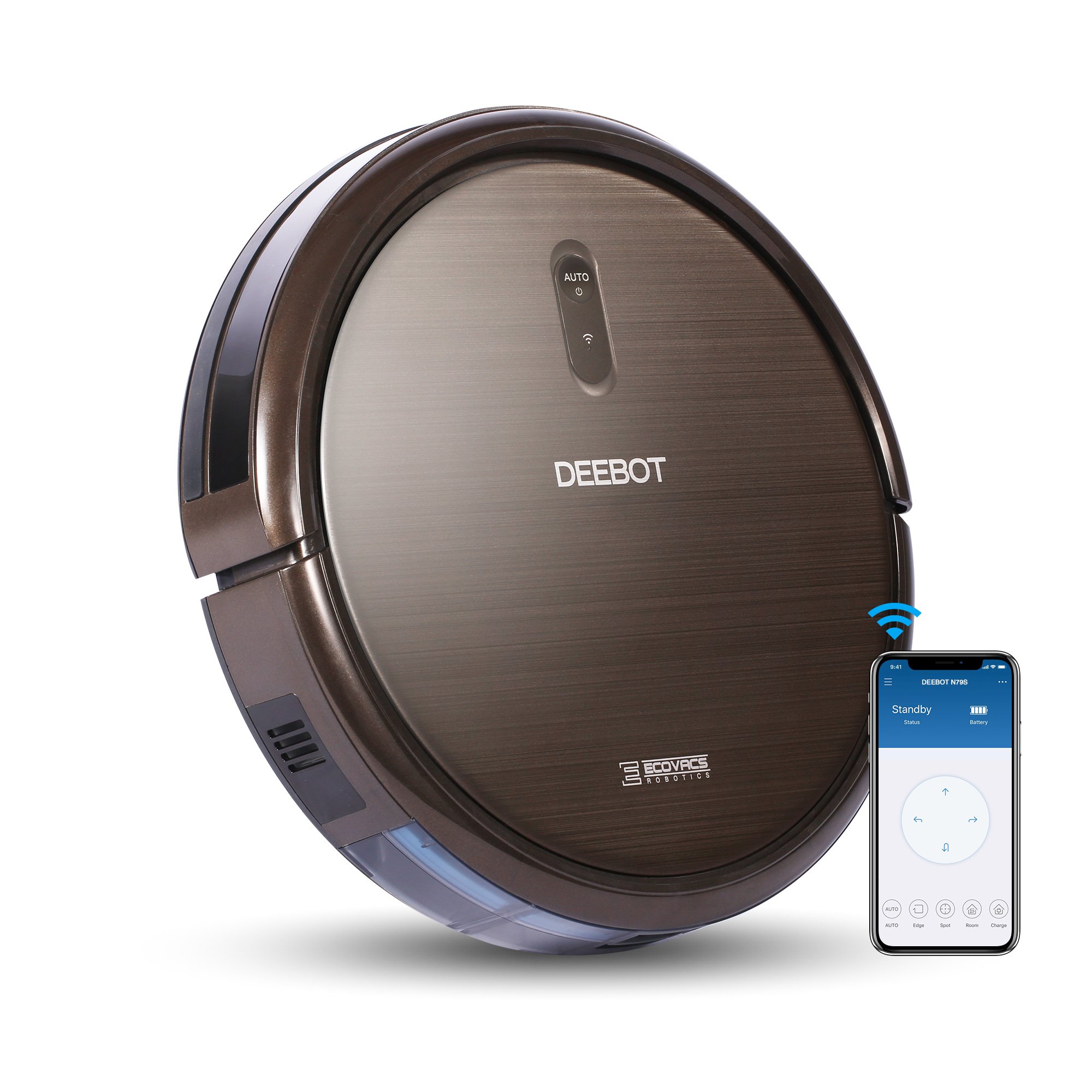 ECOVACS DEEBOT N79S Robot Vacuum Cleaner with Max Power Suction, Alexa Connectivity, App Controls, Self-Charging for Hard Surface Floors & Thin Carpets