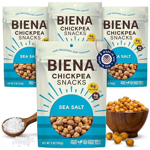 BIENA CHICKPEA SNACKS – CRUNCHY ROASTED CHICKPEAS –...