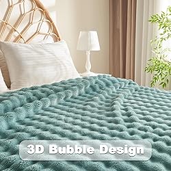 NEWCOSPLAY Twin Blanket for Couch Light Teal Super