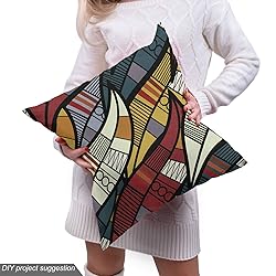 Ambesonne African Fabric by The Yard, Diagonal