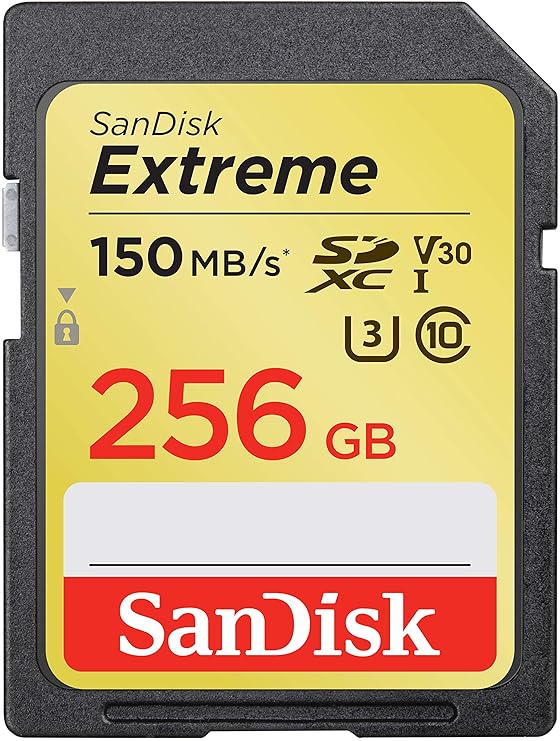 SanDisk Extreme 256GB SDXC Memory Card up to 150MB/s, Class 10, U3, V30