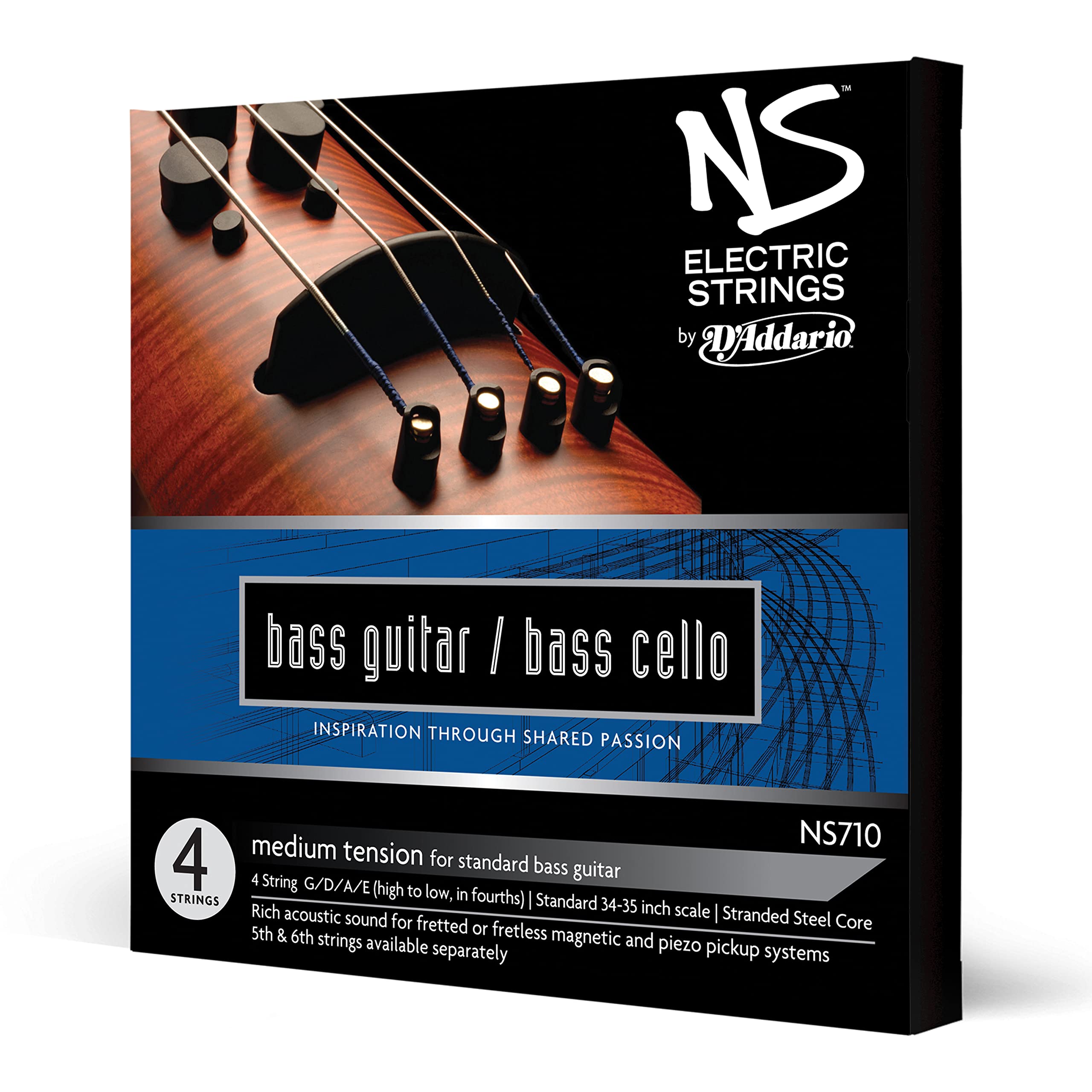 D'Addario NS Electric 4/4 Scale Medium Tension Bass/Cello String Set
