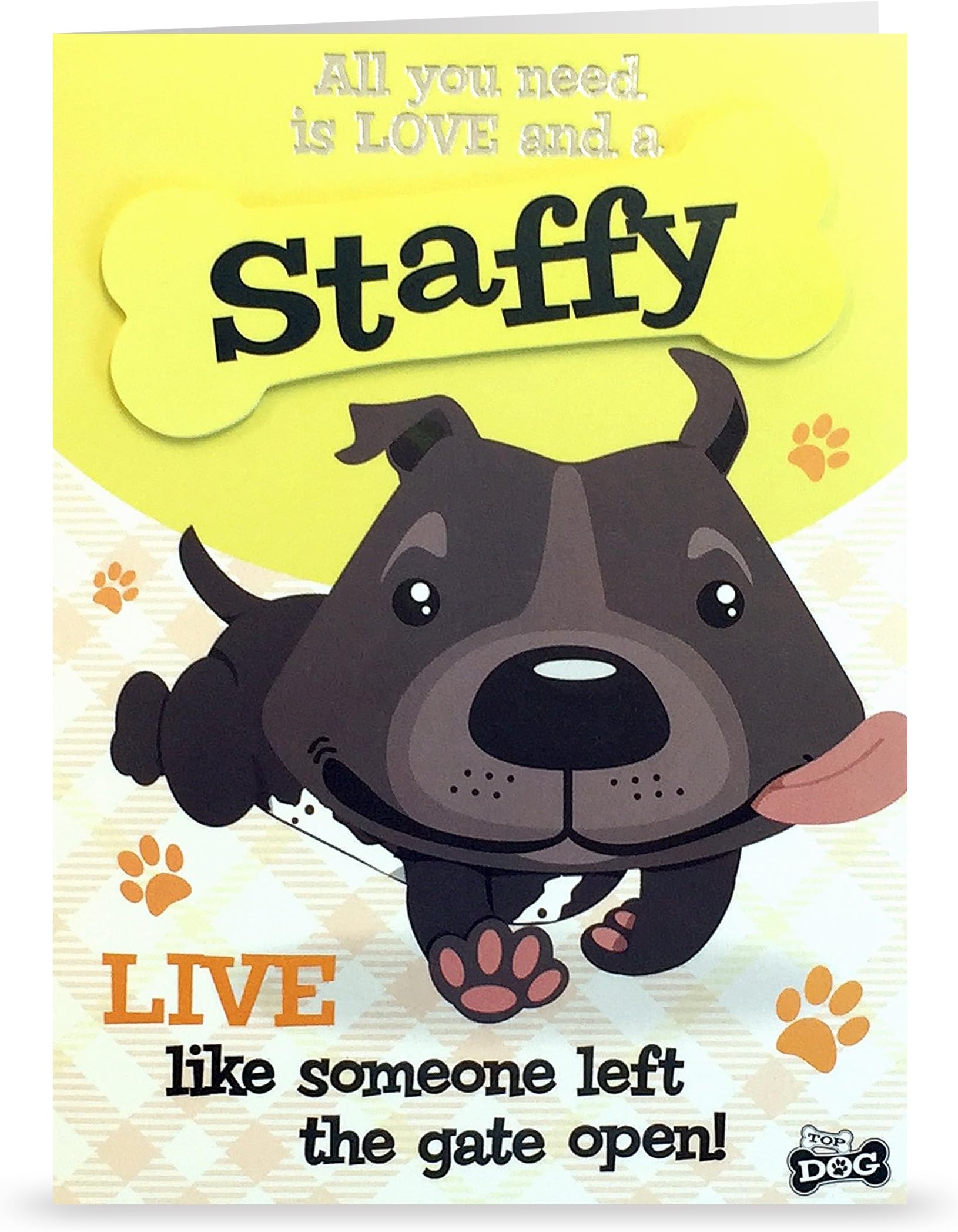 Dog Greeting Card"Staffy Black" by Paper Island