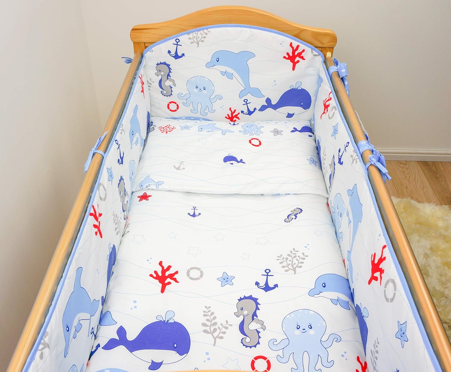 all round cot bumper set