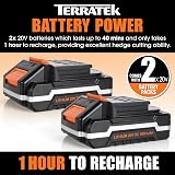 Terratek Cordless Hedge Trimmer 20V 51cm Blade 2 Batteries Charger Included view 5