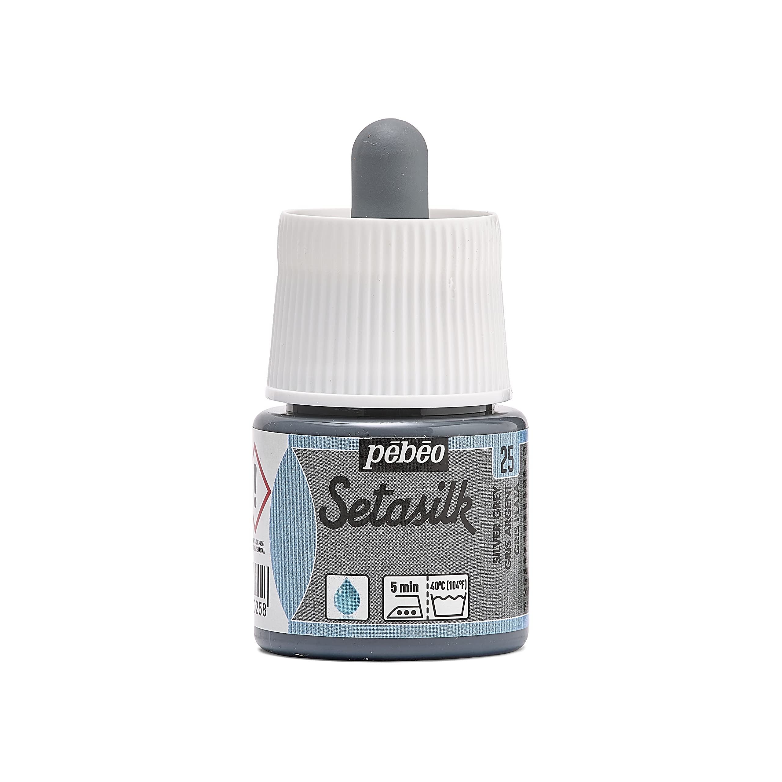Pebeo 181-025 45 ml Setasilk Silk Painting Bottle, Silver Grey — image 1