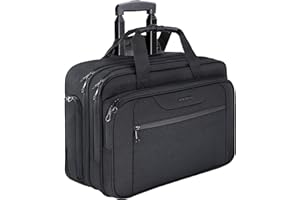 KROSER Rolling Laptop Bag Premium Wheeled Briefcase Fits Up to 17.3 Inch Laptop Water-Proof Overnight Roller Case Computer Ba