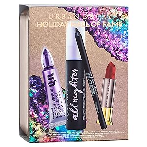 Urban Decay Stoned Vibes Hall of Fame Gift Set - Eyeshadow Primer Potion, 24/7 Glide-On Eye Pencil (Zero), Vice Lipstick (Bad Blood) & Travel-Size All Nighter Makeup Setting Spray