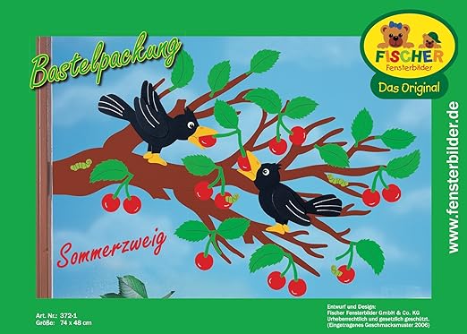 Fischer Fensterbilder Sommer Zweig Bastelpackung 74x48 Cm Zum Selberbasteln Basteln Mit Papier Und Pappe Amazon De Kuche Haushalt