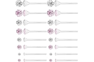 OWLKORMY 8 Pairs Anti Allergy Plastic Earrings for Sensitive Ears, Include 8 Pairs Silicone Soft earring backs, Plastic Post Earrings for Women, Birthstone Cubic Zirconia Stud Earrings Kit 2mm 3mm 4mm 5mm in one Set