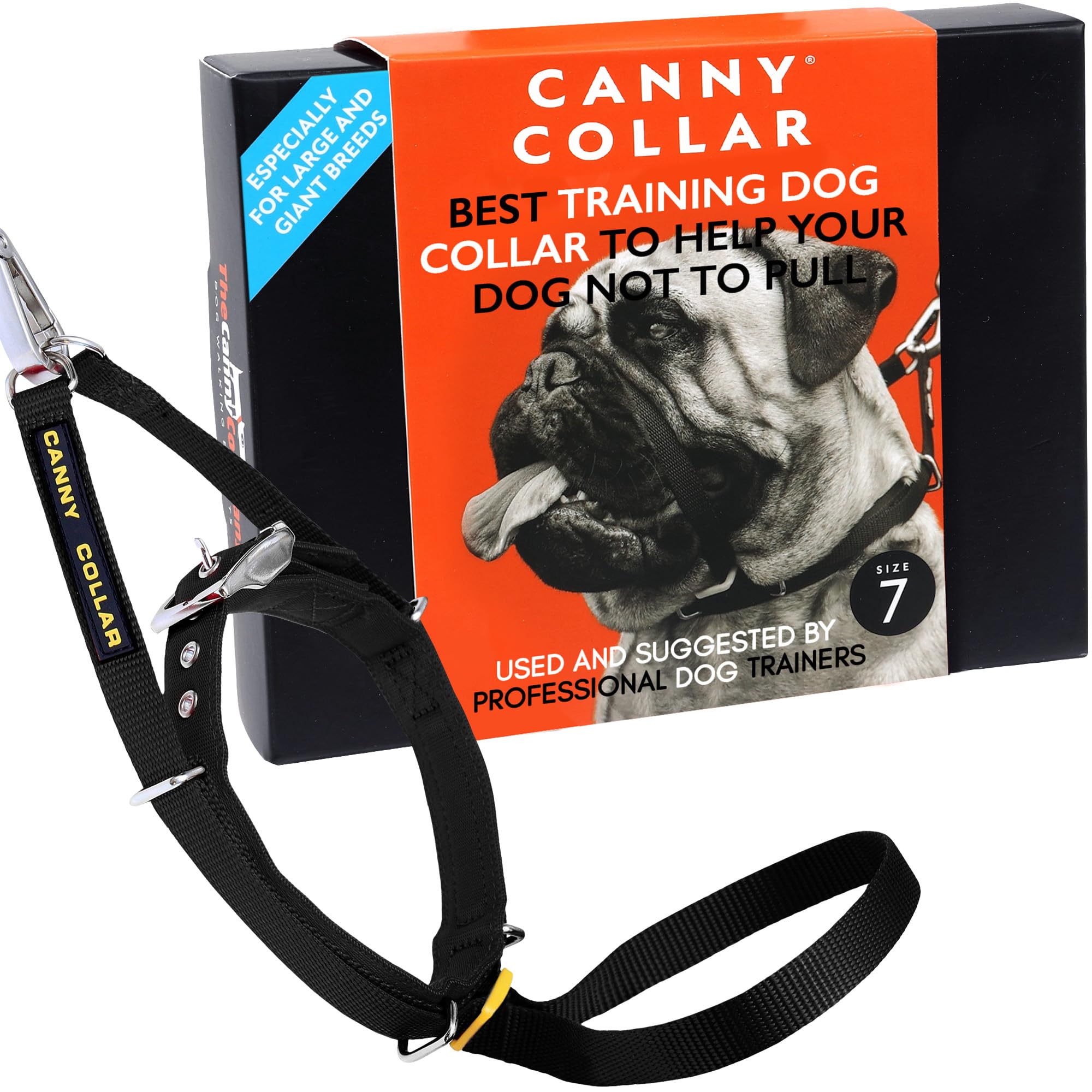 Canny Collar No-Pull Dog Headcollar | Train Your Dog To Stop Pulling & Walk On a Regular Collar & Loose Lead | Kind, Safe, Comfortable Training Aid | Black – Size 7 — image 1