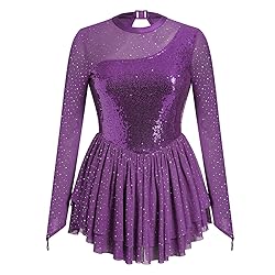 AFAVOM Sequin Figure Skating Dress for Women Girls