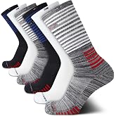 Tommy Hilfiger Mens 6 Pack Cotton Stretch Cushioned Athletic Crew Socks | Soft Terry Footbed With Breathable Mesh Venting and a Reinforced Heel, Supportive Comfort for Workouts and Active Days