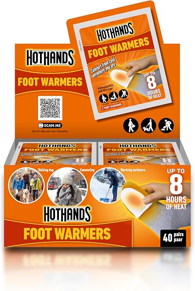 HotHands Foot Warmers 8 Hours Air Activated Pack of 40 Grey