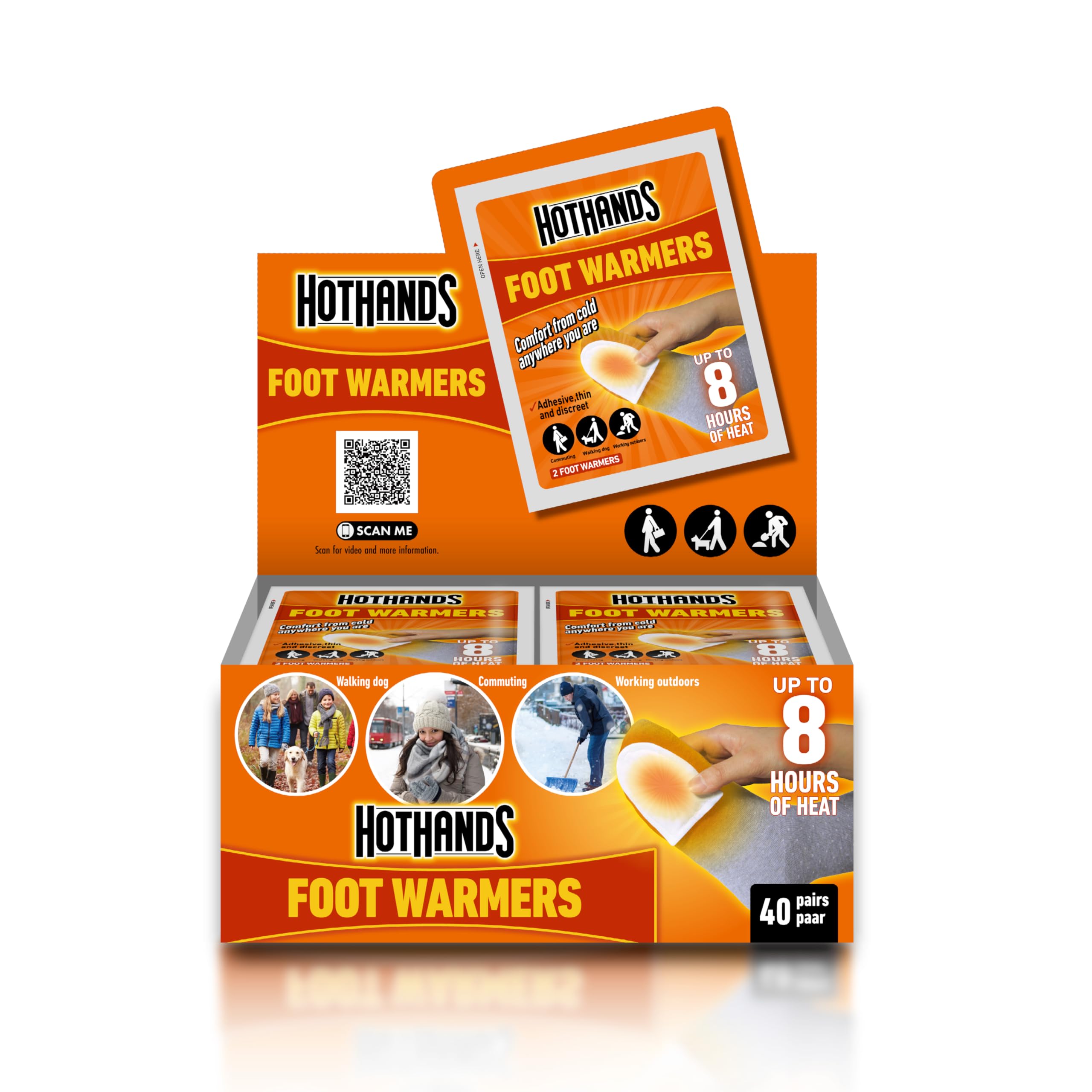 HotHands Foot Warmers - 8 Hours of Heat - Air Activated - Ready to use (Pack of 40), Grey — image 1