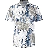 BOJIN Men's Hawaiian Tropical Floral Wrinkle Free Aloha Summer Beach Vacation Short Sleeve Button Down Casual Shirt