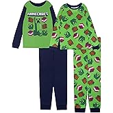 Minecraft boys 4-piece Snug-fit Cotton Pajama Set, Soft & Cute for Kids