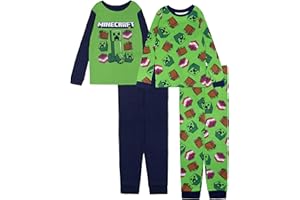 Minecraft boys 4-piece Snug-fit Cotton Pajama Set, Soft & Cute for Kids