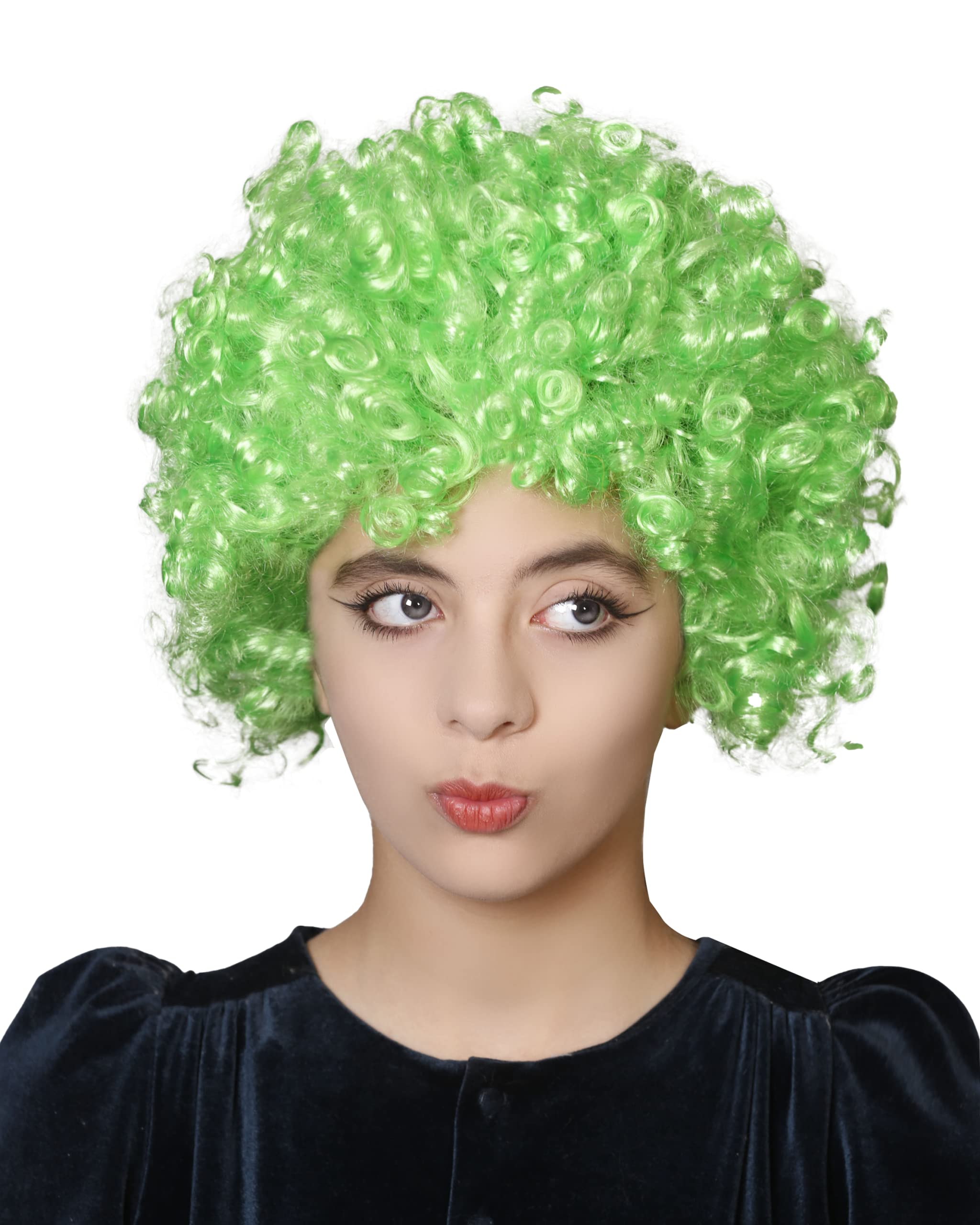 Unisex Clown Wig Circus Funny Fancy Party Dress Accessory Afro Stag Do Fun Joker st patrick's day fancy dress outfit accessories gifts (Green) — image 1