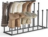 pickpiff Free Standing Shoe Rack Black Metal 8 Pairs Boots Organizer