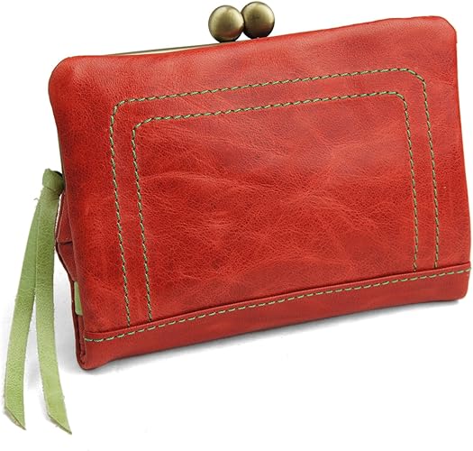 Amazon パッカパッカ Pacca Pacca 日本製 馬革 レディース がま口 二つ折り財布 袋縫いタイプ レッド Paccapacca パッカパッカ 財布