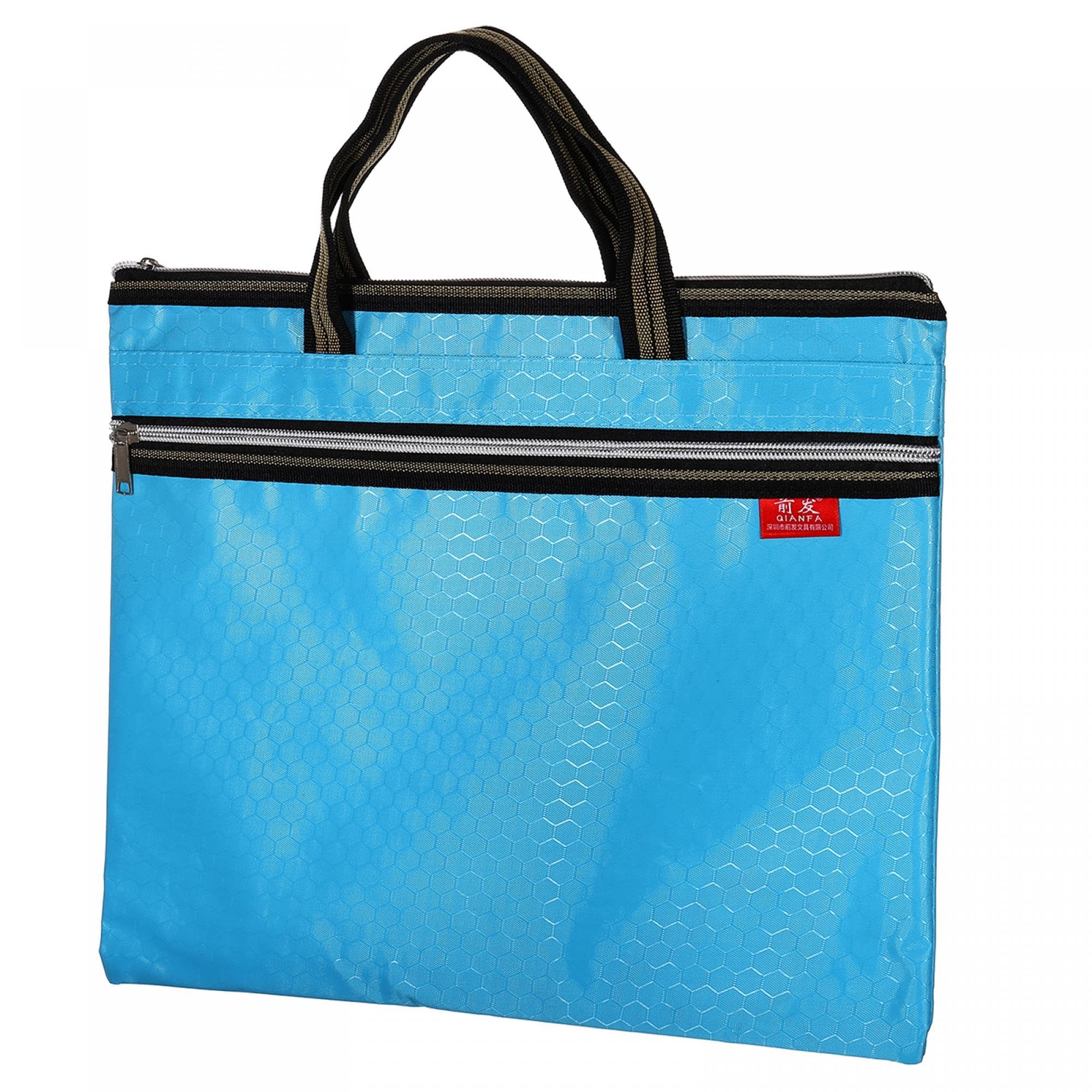 PATIKIL Waterproof Zipper File Bag, Documents Books Tools Storage Zip Pouch for Office Travel, Light Blue