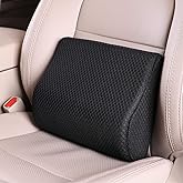 TISHIJIE Memory Foam Lumbar Support Pillow for Car - Lower Back Support Cushion for Driving, Back Pain Relief for Car Seat, Office Chair, Wheelchair (Black)