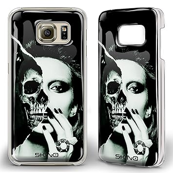 Skino 3D Smart Gel Skull Schädel Mittelfinger Totenkopf Design Case Hands Free Selfie Handy Hülle für Samsung Galaxy SK 9 (Sa