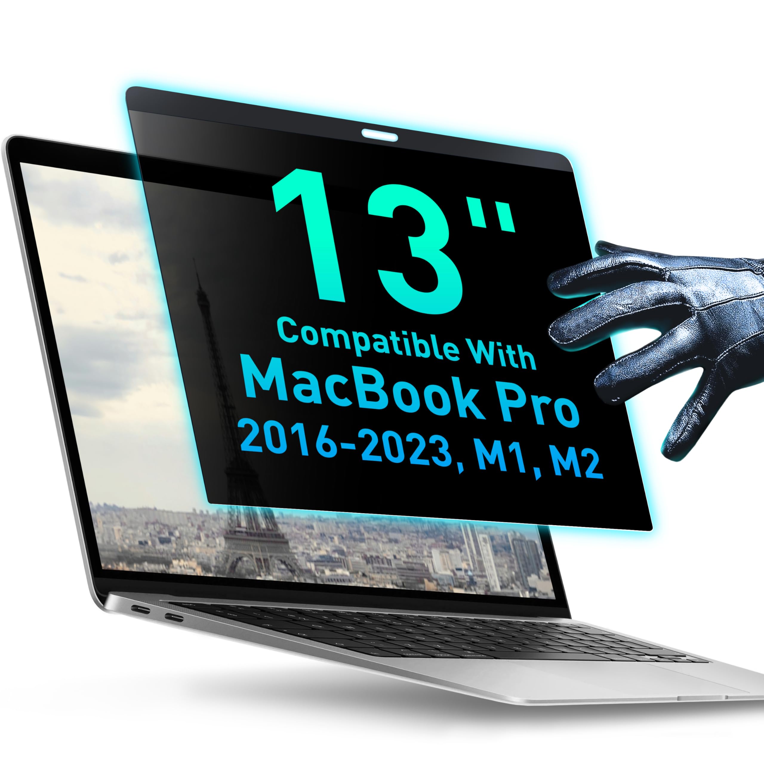 VINTEZ Magnetic Privacy Screen Compatible With MacBook Pro 13" 2016, 2017, 2018, 2019, 2020, 2021, 2022, 2023, M1, M2 Anti-Blue Light Laptop Screen Protector Filter Blue Light Blocking Filter — image 1