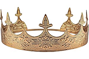 MARFESTIVA King Crown for Men Prince Royal Crown King Costume Halloween Birthday Gift Medieval Party Wedding Prom Tiara