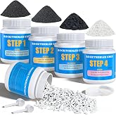 KomeStone Rock Tumbler Grit Kit - 4LB Rock Polishing Grit &amp; Ceramic Tumbling Media, 4-Step Polish Refill, Polish Up to 25 lbs of Rocks, Compatible with All Rock Tumblers &amp; Polishers