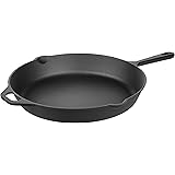 AmazonBasics Pre-Seasoned Cast Iron Skillet Pan, 15 Inch