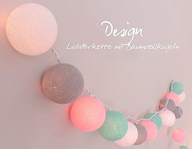 LED Lichterkette 'Babyzimmer' mit 35 Kugeln aus Baumwolle - Cotton Ball Lights, innen