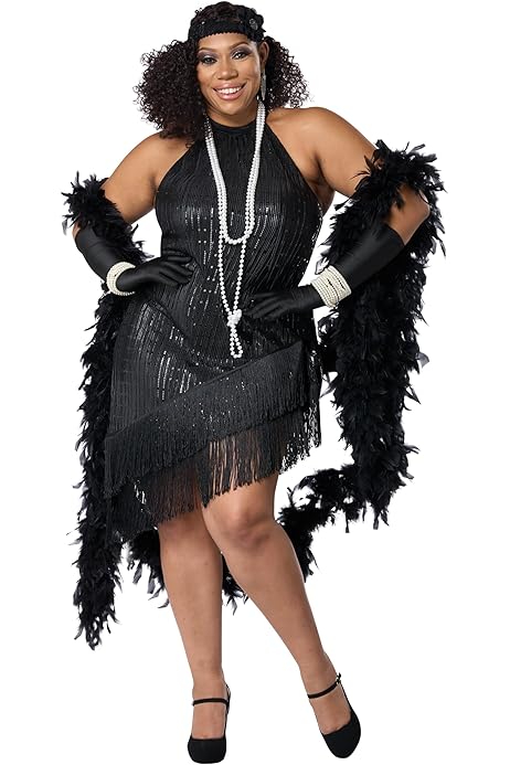 Amazon Plus Size 1920s Evening Dresses Costumes Black And Silver