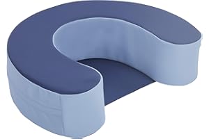 Factory Direct Partners 10423-NVPB SoftScape Sit and Support Ring for Babies and Infants, Cushioned Foam Floor Seat with Non-Slip Bottom for Nursey, Playroom, Daycare - Navy/Powder Blue