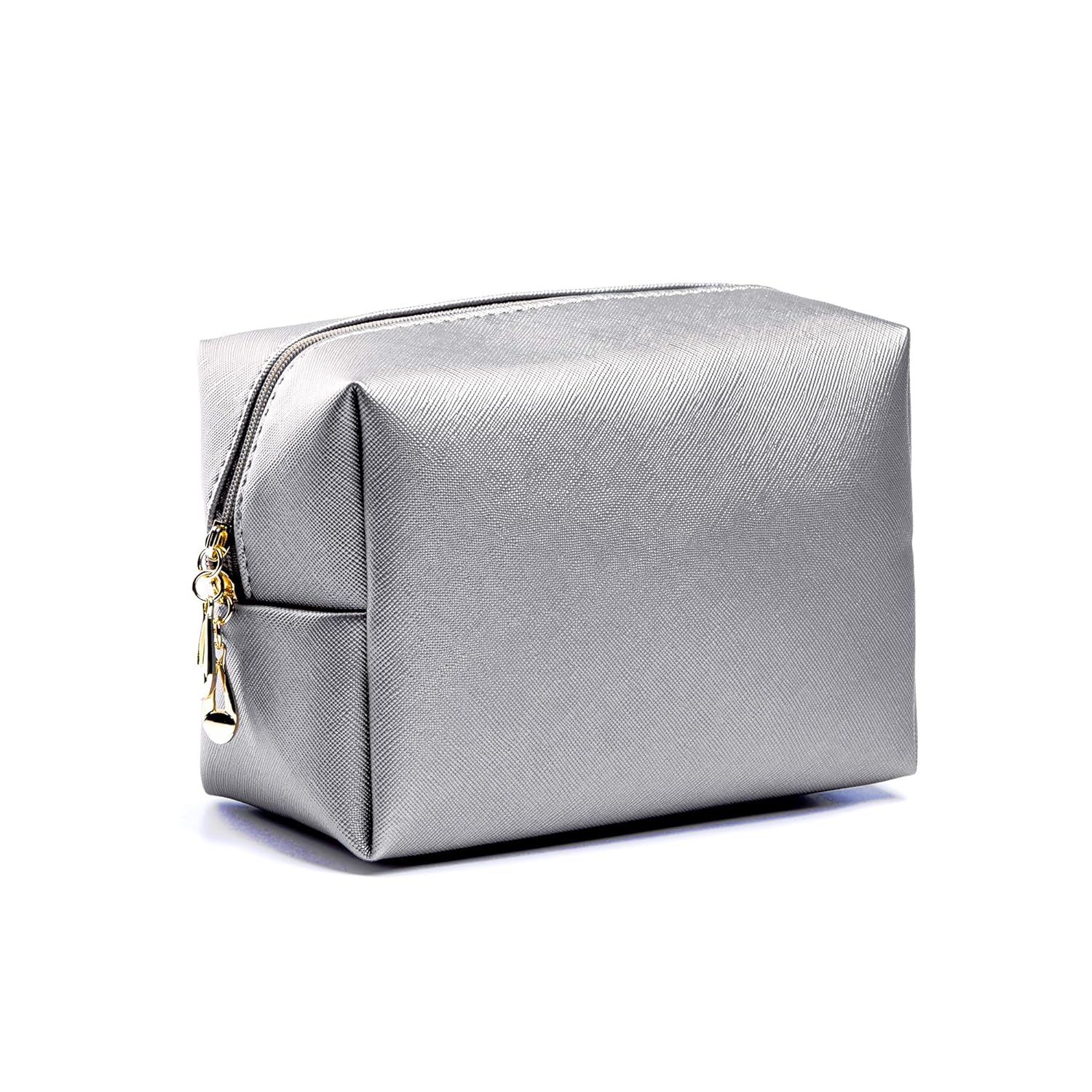Makeup Bag Large Handy Cosmetic Bag with Zipper Toiletry Pouch Travel Bag for Brushes Storage Pouch (silver)