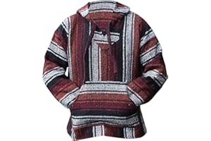 BAJA DIRECT Del Mex Mexican Baja Hoodie Hippie Surf Poncho Sweater Sweatshirt Pullover Jerga