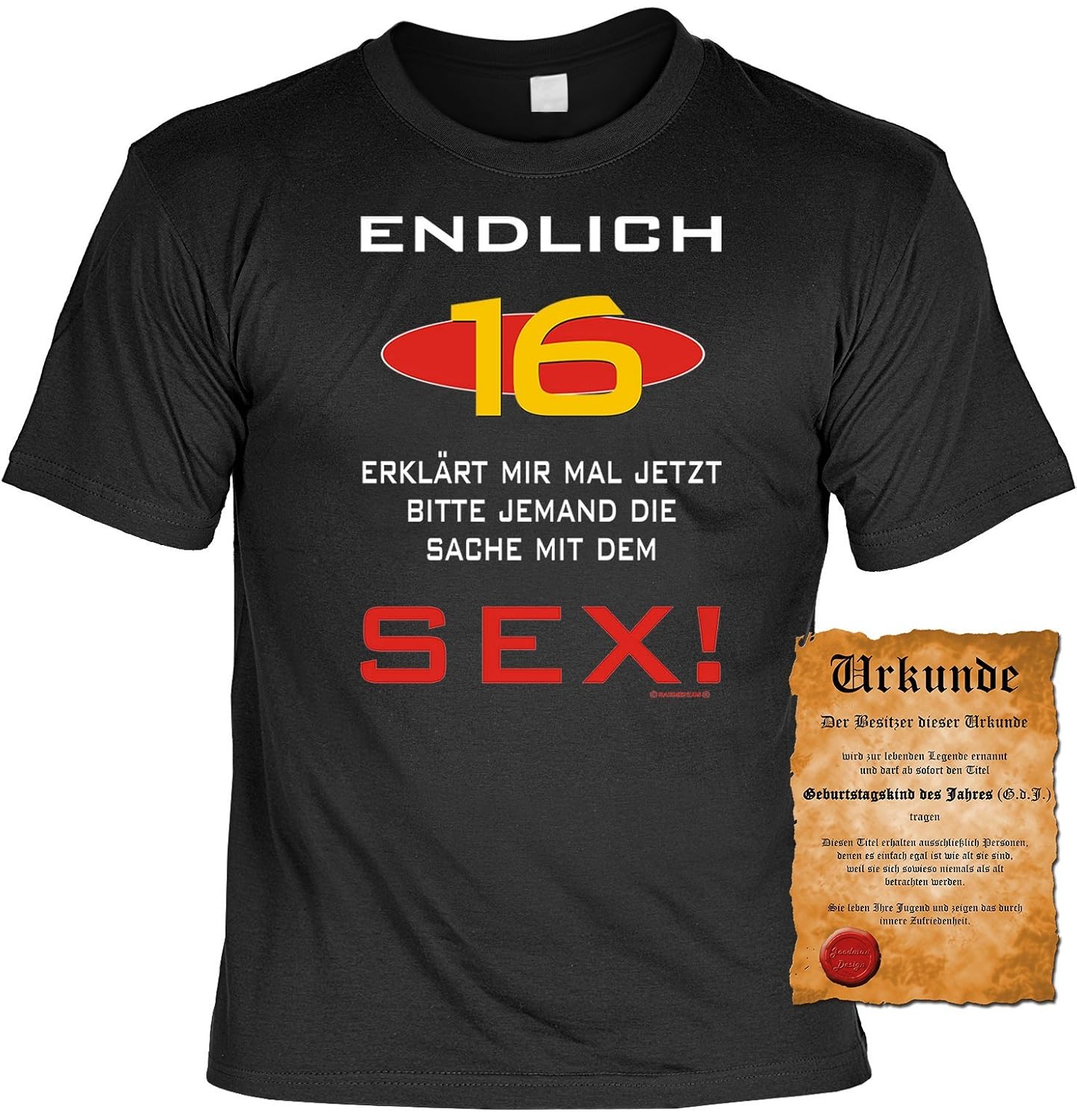 Zum 16 Geburtstag Cooles Sprüche Tshirt Endlich 16
