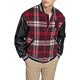 Tommy Hilfiger Men's Mixed-Media Bomber Jacket, Red