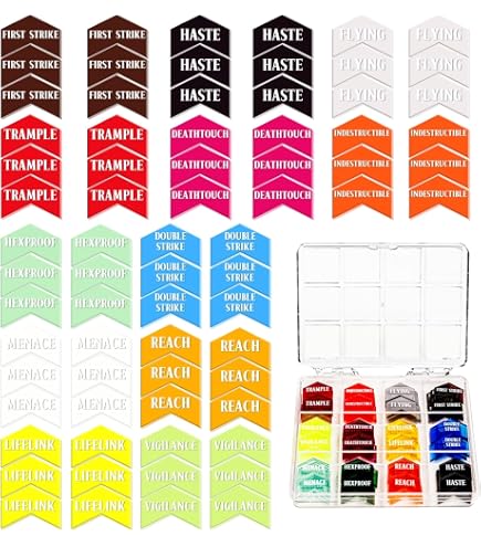 48 Dés Compteurs Pour Magic The Gathering - 8 Couleurs, Positif/négatif, Avec Sac De Rangement