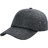 BOTVELA Wool Baseball Cap for Men Adjustable Unstructured Tweed Hat