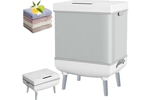 COZYTY Towels Warmer for Bathroom, Foldable Hot Tub Large Towel Warmer Bucket with 2-in-1 Heating and Drying Functions, Fits Up to Two 40"X70" Oversized Towels, Blanket, Clothes and Robe for Single or Double