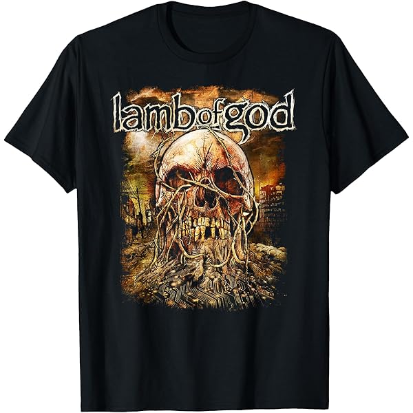 100% Cotton Metal T-shirt XL Lamb Of God 'Winged Death' T-Shirt - Black Band Tee In Extra Large Metal Music T-shirt XL - Foto 7