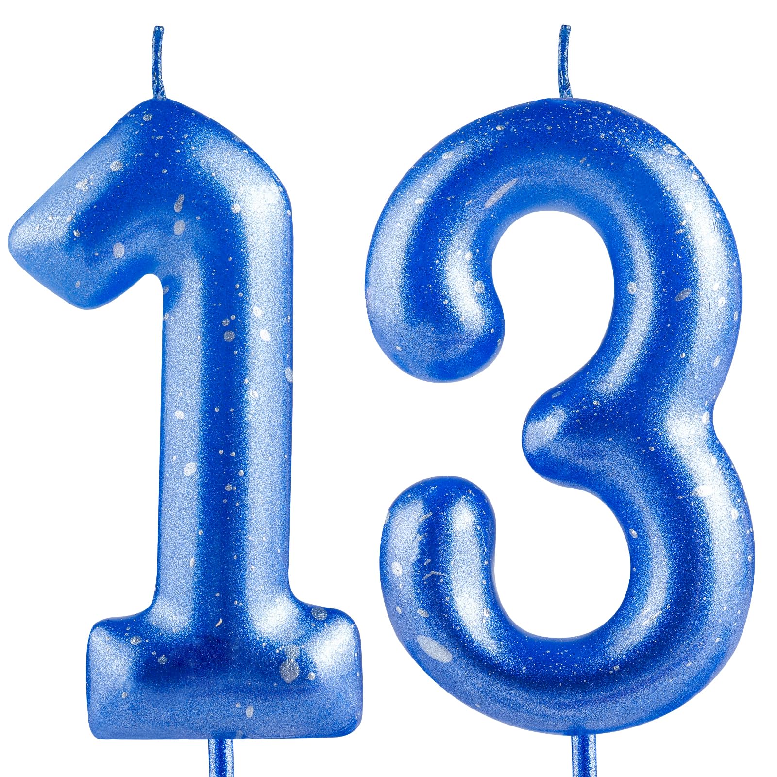 Hongplus Number 13 Blue Silver Birthday Candle