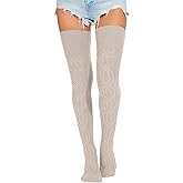 HYTENSUN Women's Thigh High Knitted Winter Boot Socks Vintage Extra Long Leg Warmer Over Knee High Stockings